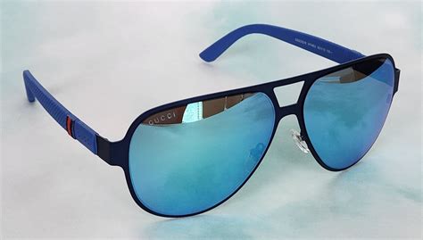 gucci gg 2252 s blue|Gucci GG 2252/S R63Z0 Semi Matte Navy Blue Aviator .